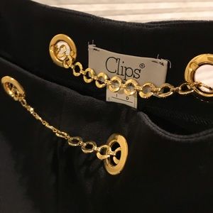 Gold Chain Belt & Black Trouser